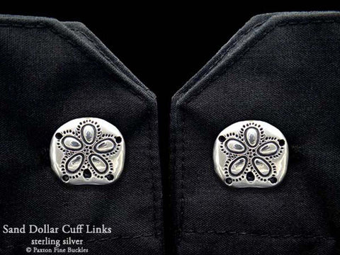 Sand Dollar Cuff Links sterling silver