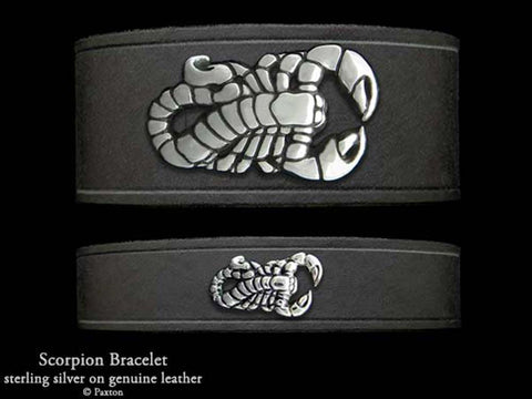 Scorpion on Leather Bracelet