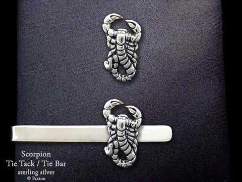 Scorpion Tie Tack Tie Bar sterling silver
