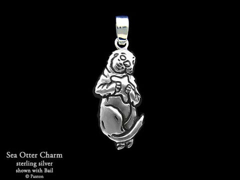 Sea Otter Charm Necklace sterling silver