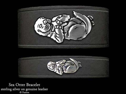 Sea Otter on Leather Bracelet