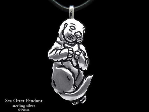 Sea Otter Pendant Necklace sterling silver