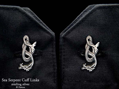 Sea Serpent Cuff Links sterling silver