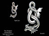 Sea Serpent lapel Pin Brooch sterling silver