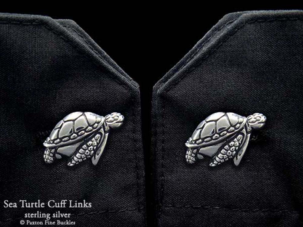 Sea Turtle Cuff Links sterling silver