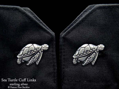 Sea Turtle Cuff Links sterling silver