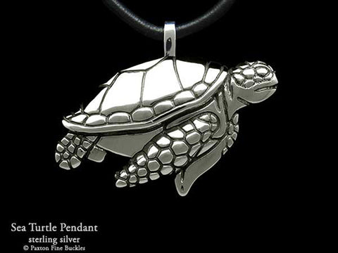 Sea Turtle Pendant Necklace sterling silver