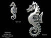 Seahorse Lapel Pin Brooch sterling silver