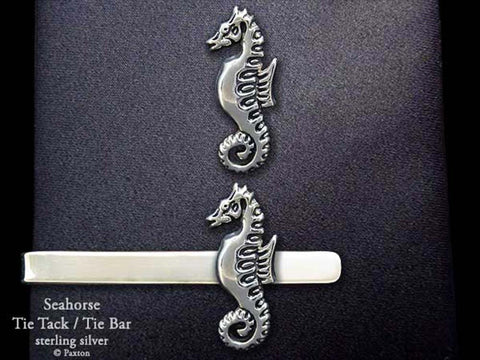 Seahorse Tie Tack Tie Bar sterling silver