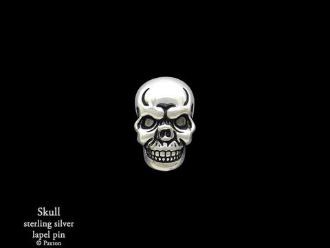 Skull lapel Pin sterling silver