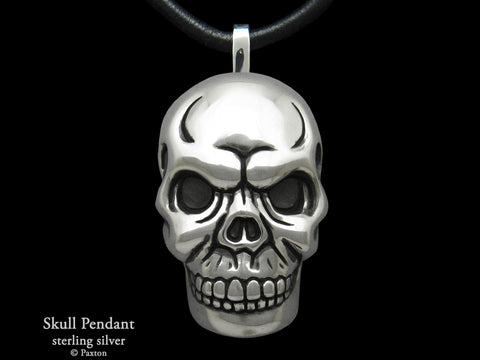 Skull Pendant Necklace Sterling Silver
