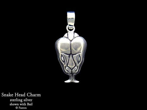 Snake Head Charm Necklace sterling silver