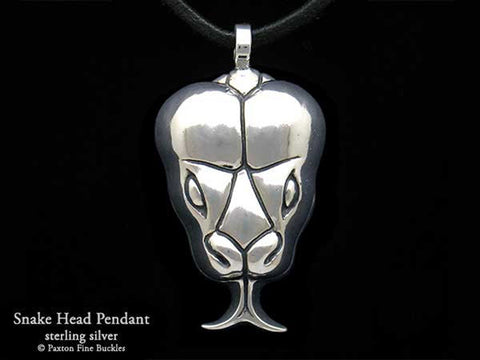 Snake Head Pendant Necklace sterling silver