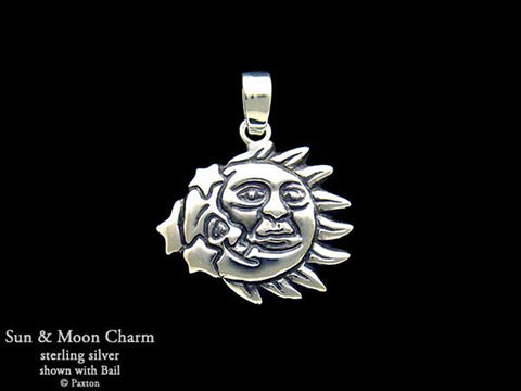 Sun Moon Charm Necklace sterling silver