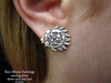 Sun Moon Earrings post back sterling silver