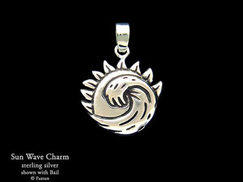 Sun Wave Charm Necklace sterling silver