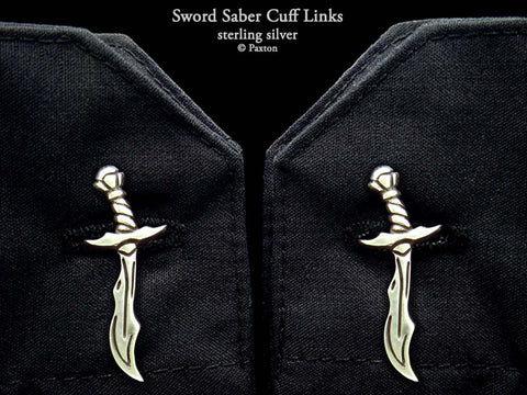 Sword Saber Cuff Links sterling silver