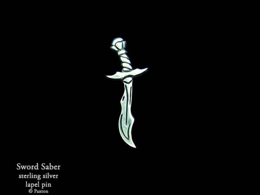 Sword Saber Lapel Pin sterling silver