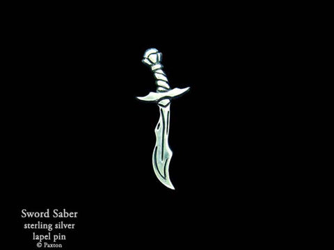 Sword Saber Lapel Pin sterling silver