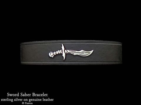 Sword Saber on Leather Bracelet