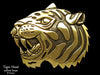 Tiger Head Belt Buckle yellow brass