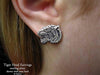 Tiger Head Earrings post back sterling silver