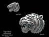 Tiger Head Lapel Pin Brooch sterling silver