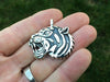 Tiger Head Pendant Necklace Sterling Silver