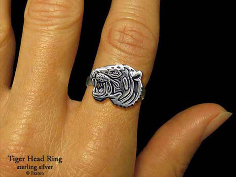 Tiger Head ring sterling silver