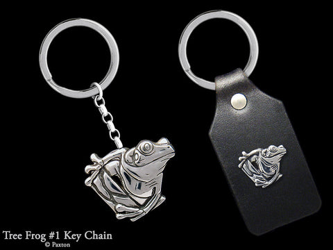 Tree Frog Key Chain Sterling Silver