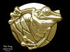 Tree Frog Belt Buckle yellow brass