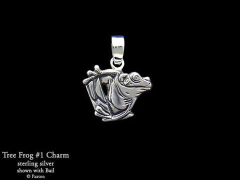 Tree Frog Charm Necklace sterling silver