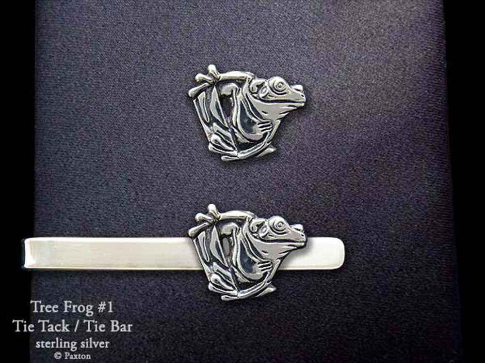 Tree Frog 1 Tie Tack Tie bar sterling silver