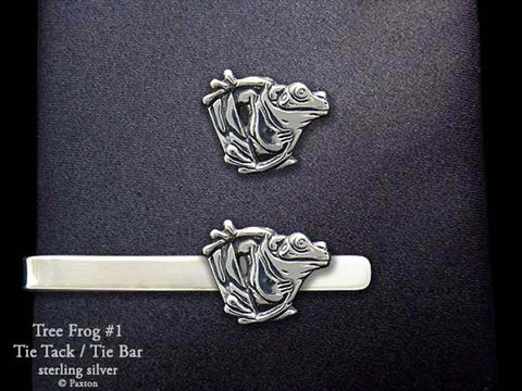 Tree Frog 1 Tie Tack Tie bar sterling silver