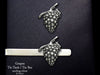 Wine Grapes Tie Tack or Grape Bunch Vine Tie Bar / Tie Clip Sterling Silver