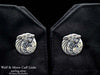 Howling Wolf Head Cuff Links sterling silver