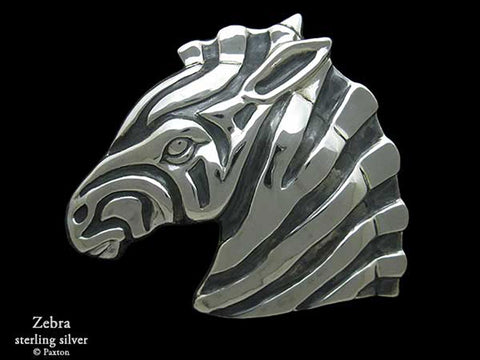 Zebra Belt Buckle sterling silver