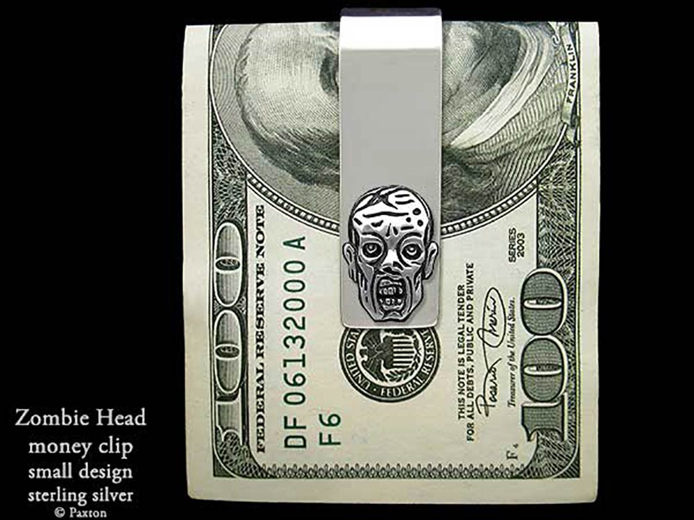Small Zombie Head Money Clip